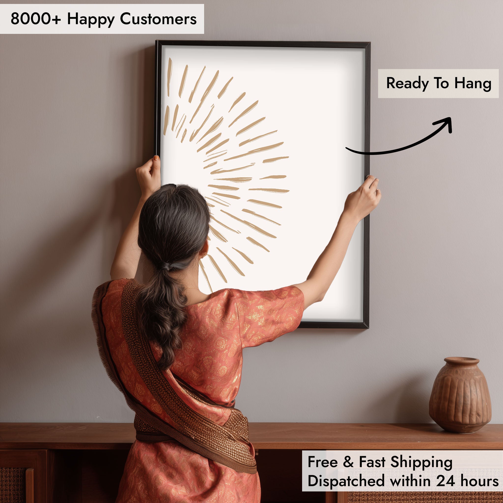 Burst – White – Elegant White Wall Painting