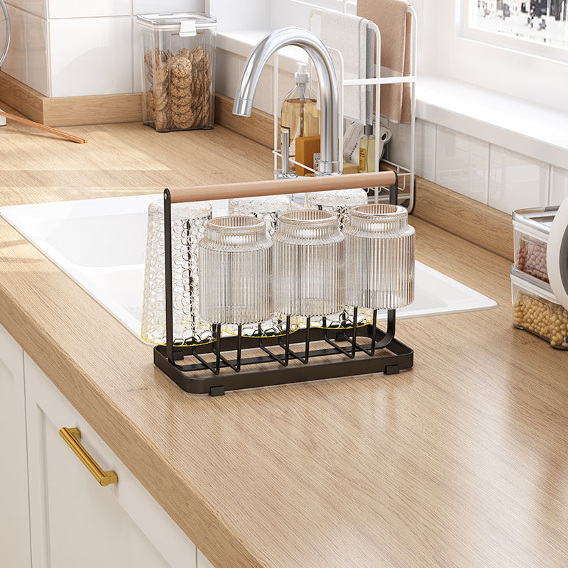 Wooden Handle  Glass Holder