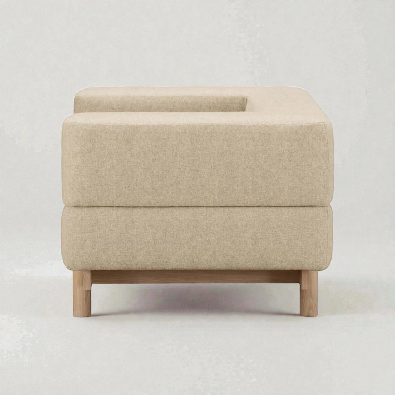 Alchemy Solid Ash Wood Armchair | Fabric Upholstery Chair