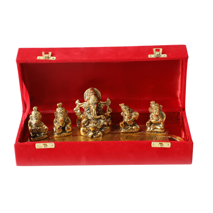 Musical Ganesh Idol with Red Velvet Gift box