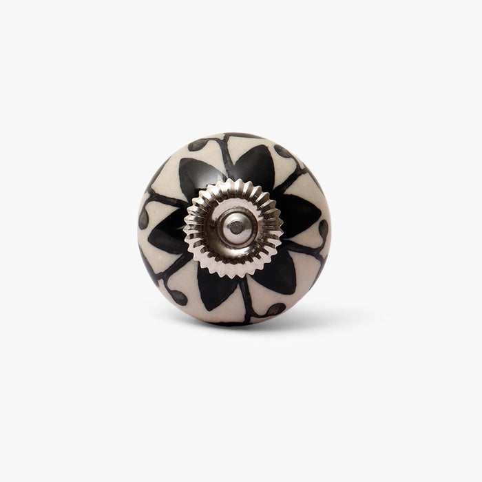 Monochrome Floret Ceramic Knobs