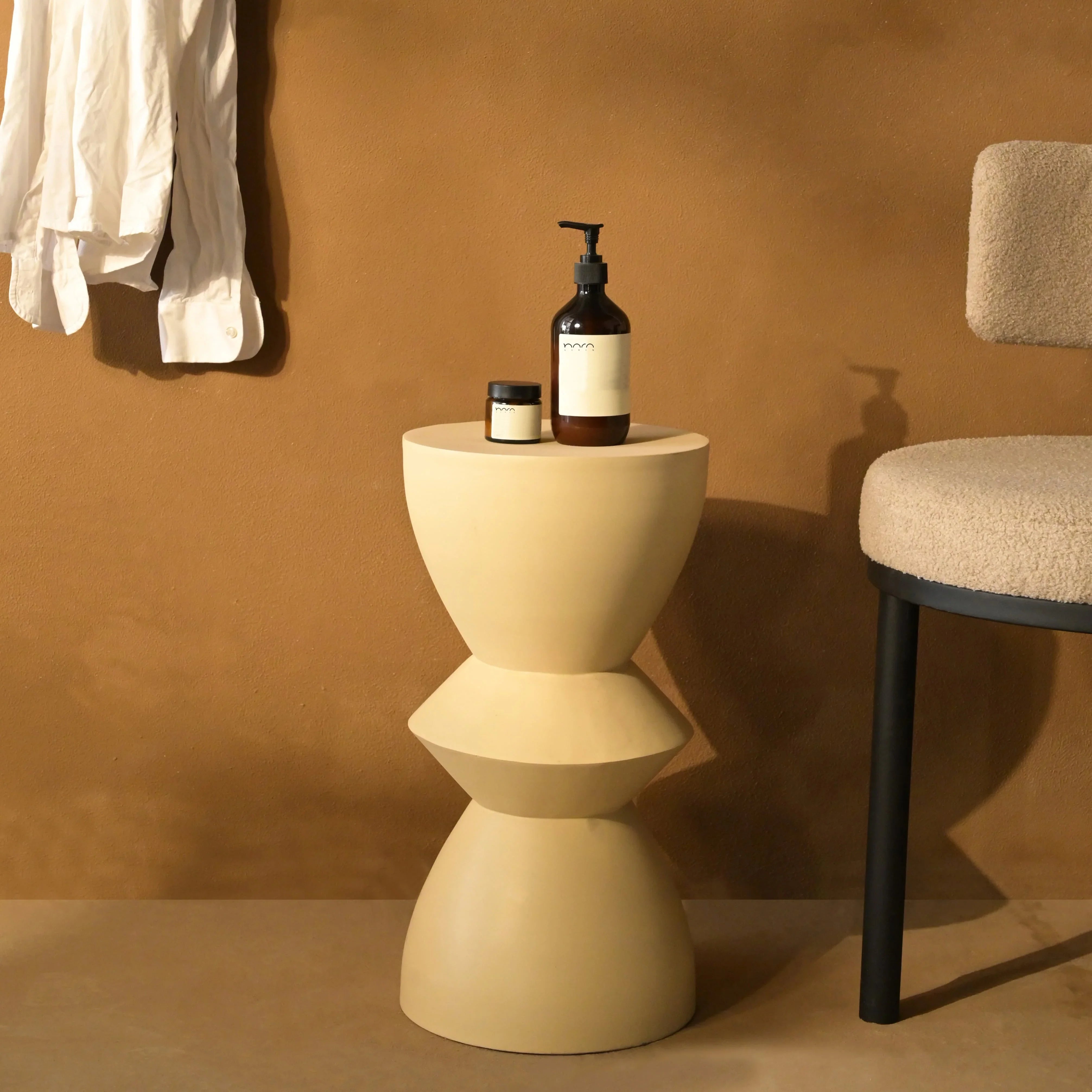 Oriel Sculptural Side Table for Living Room | Designer Accent Table