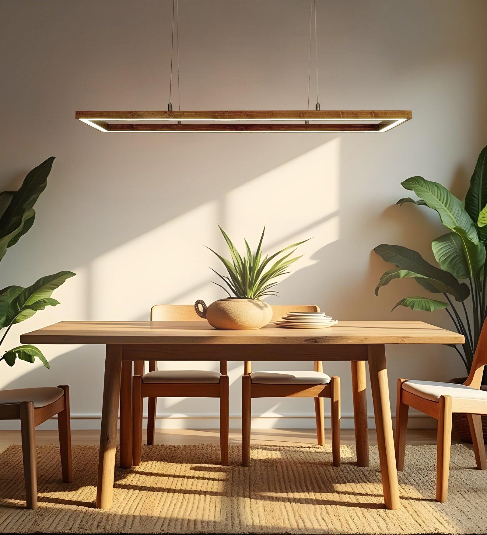 Even 48 Brown Wooden Led Hanging Lamp