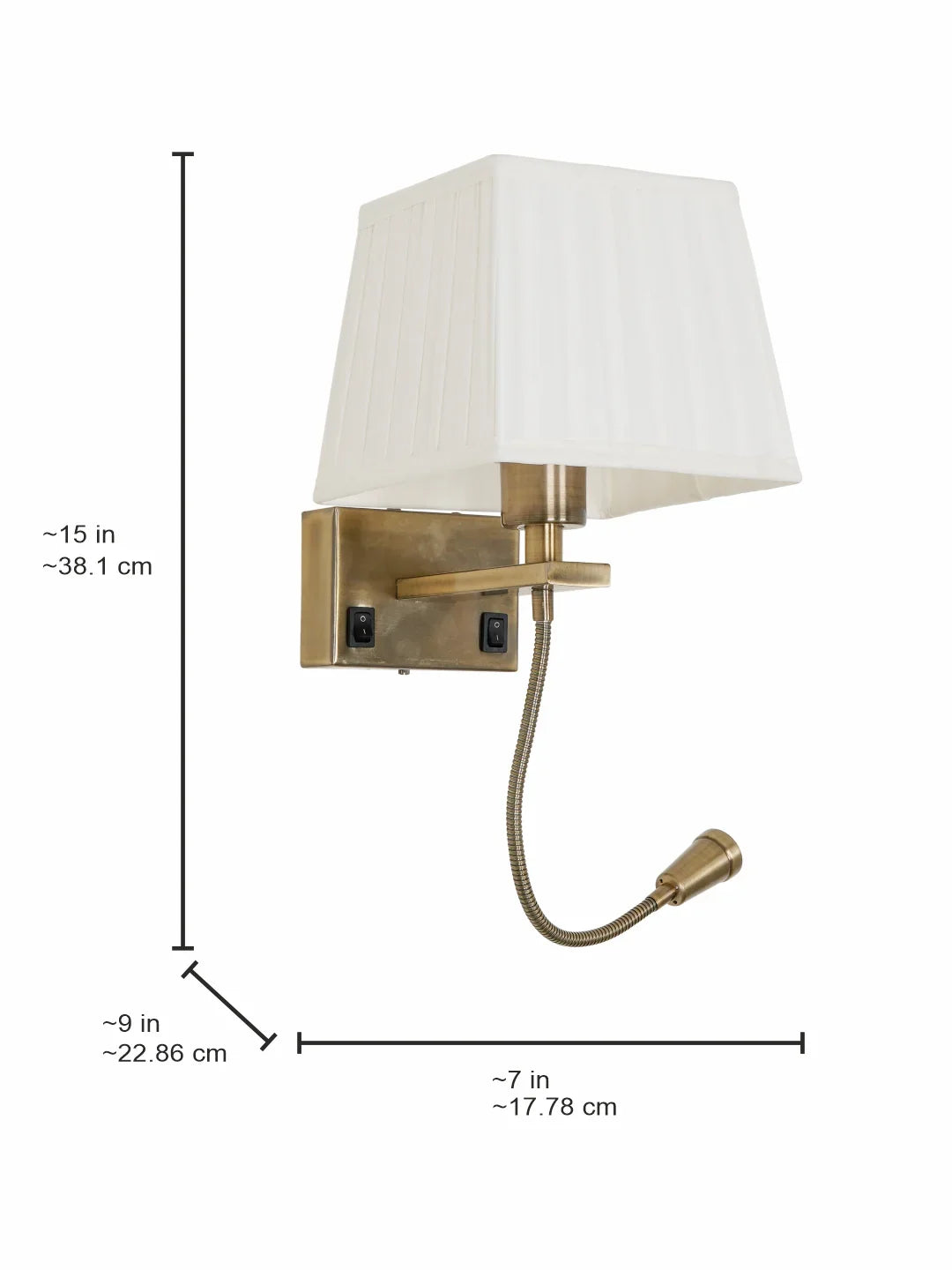Transitional Bedside Wall Sconce with Flexible LED Reading Light