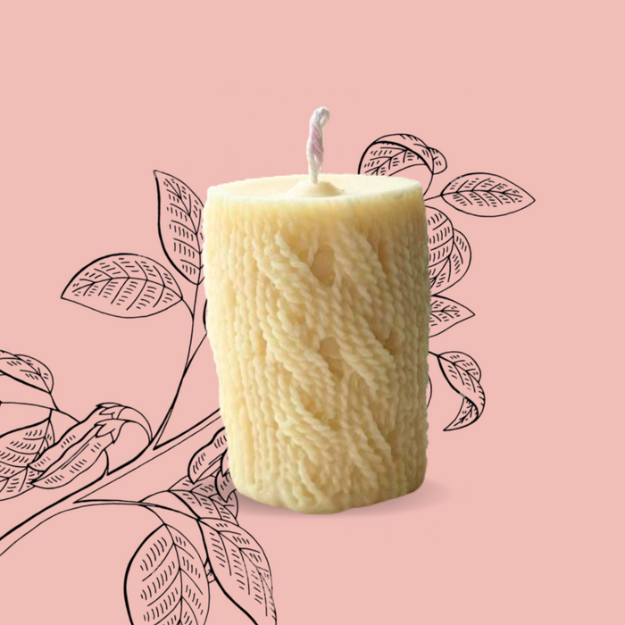 Knitted Pillar Soy Wax Candle