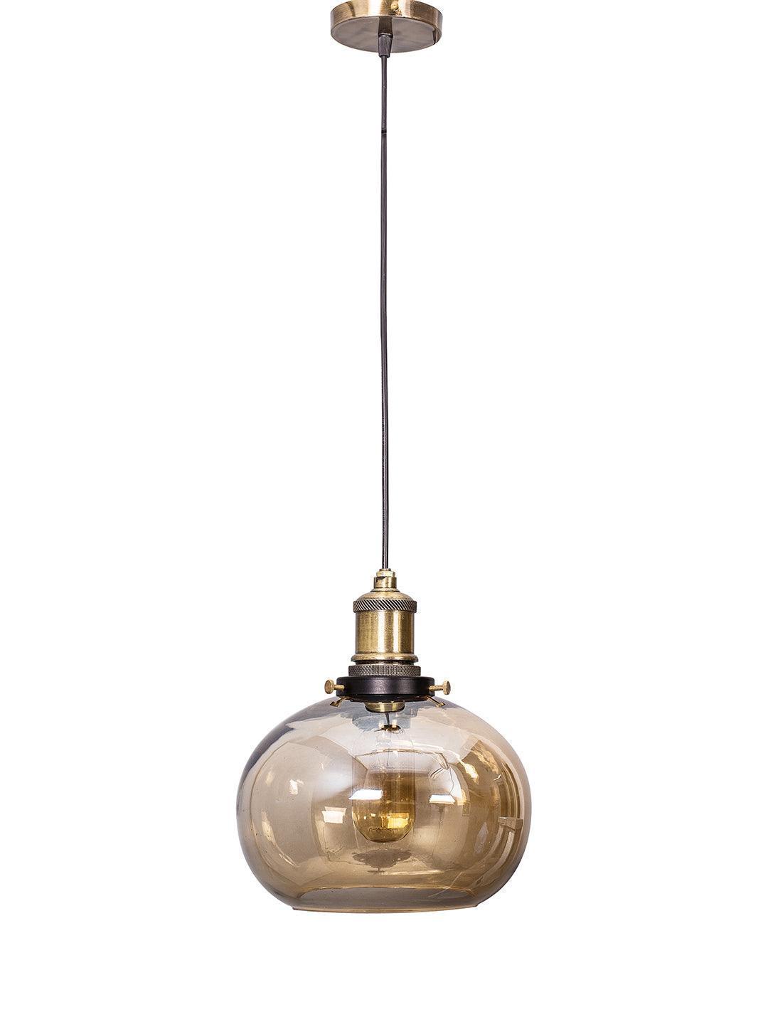 Contemporary Lustrous Glass Bowl Pendant Hanging Light Lamp For For Indoor & Outdoor Decor