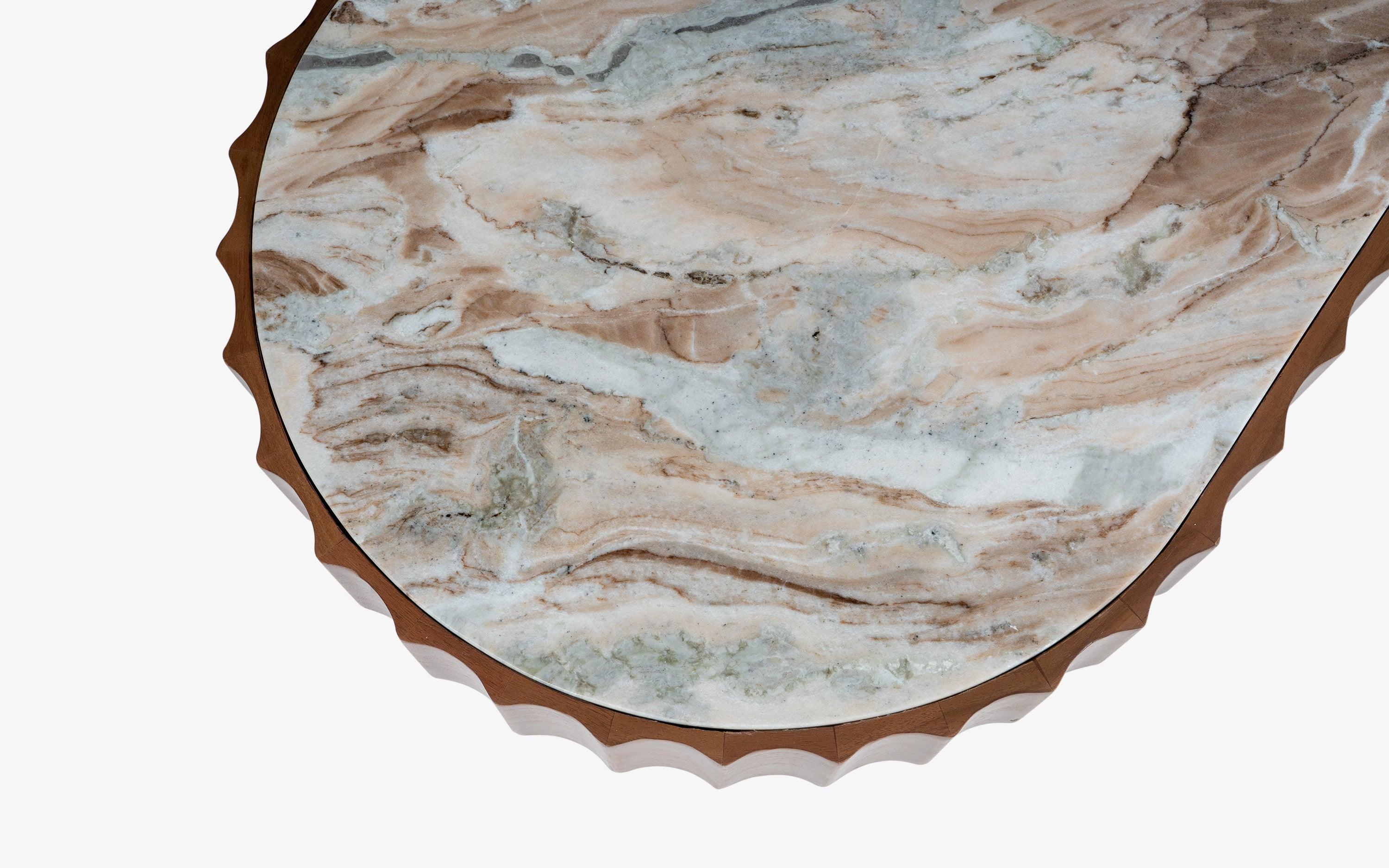 Doric Coffee Table | Toronto Marble and Acacia Wood