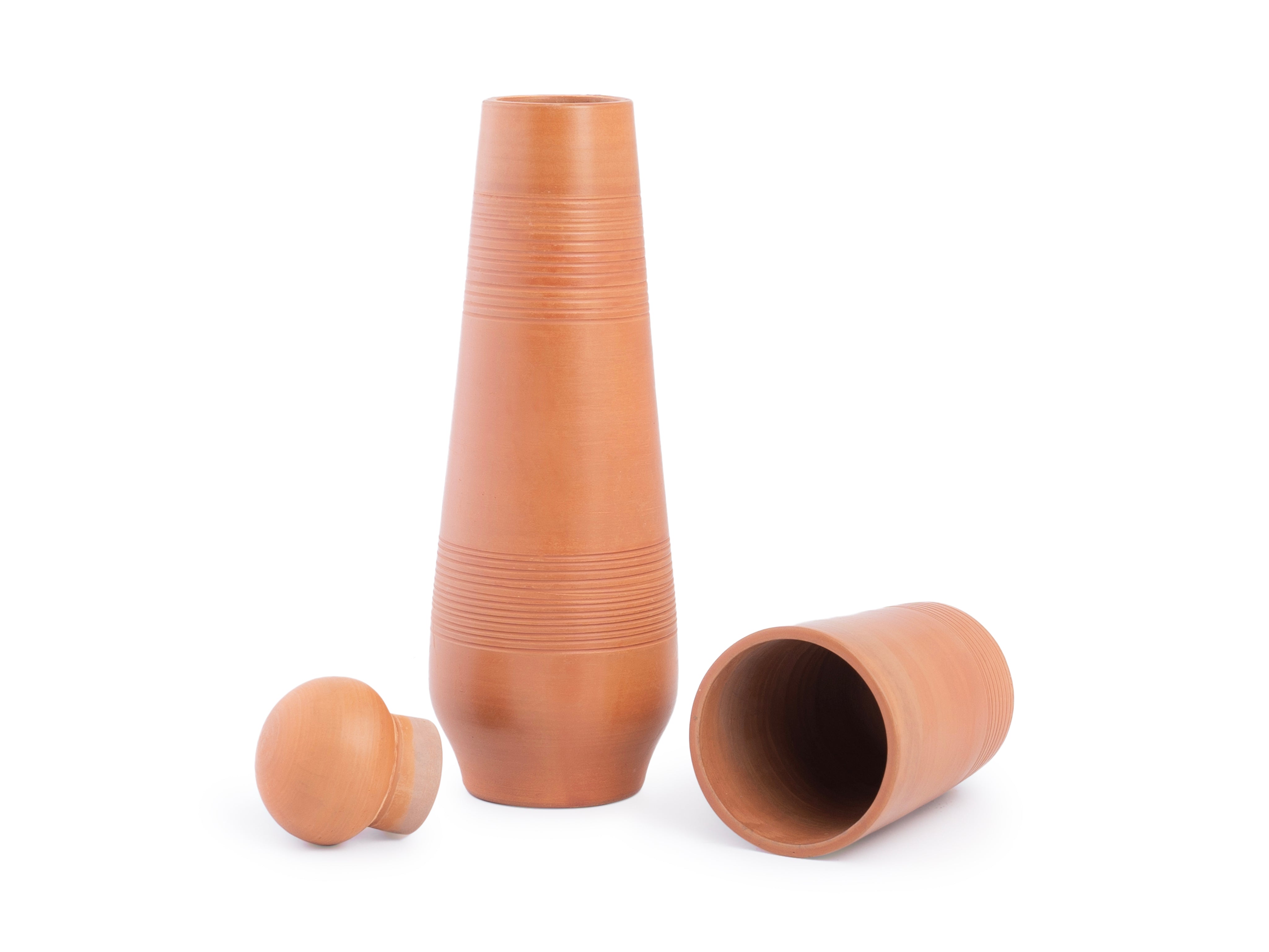 Terracotta Bottle With Tumbler