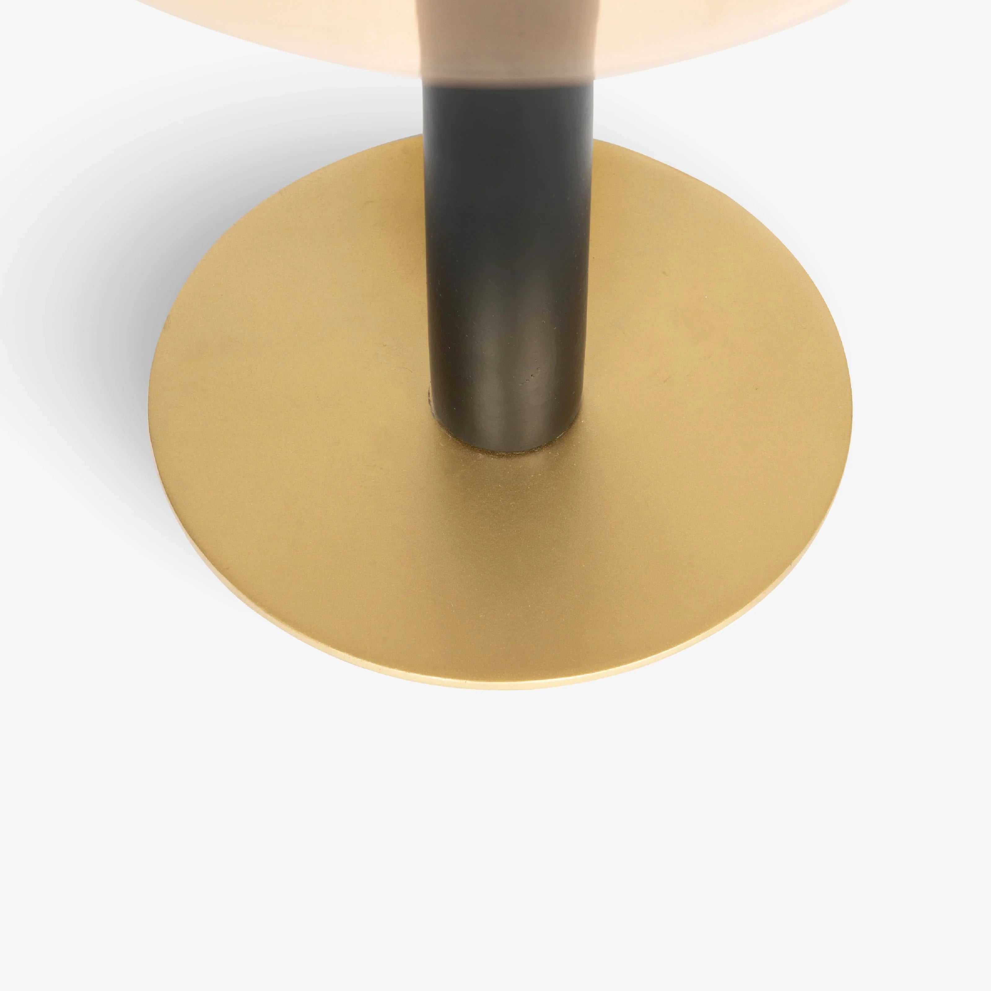 Syra Designer Table Lamp for Living Room | Modern Black & Brass LED Lamp with Amber Glass Dome