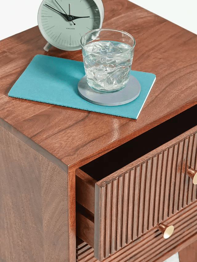Hupp Bedside Table | Bedside Table with Drawer | Wooden Side Table for Living Room