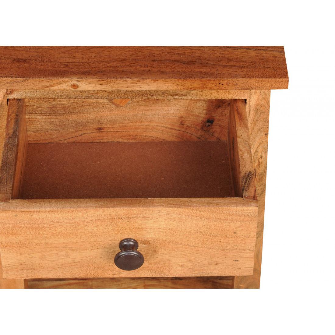 Riverton Solid Sheesham Wood Side Table with Storage | Bedside & Sofa Side Table with drawer