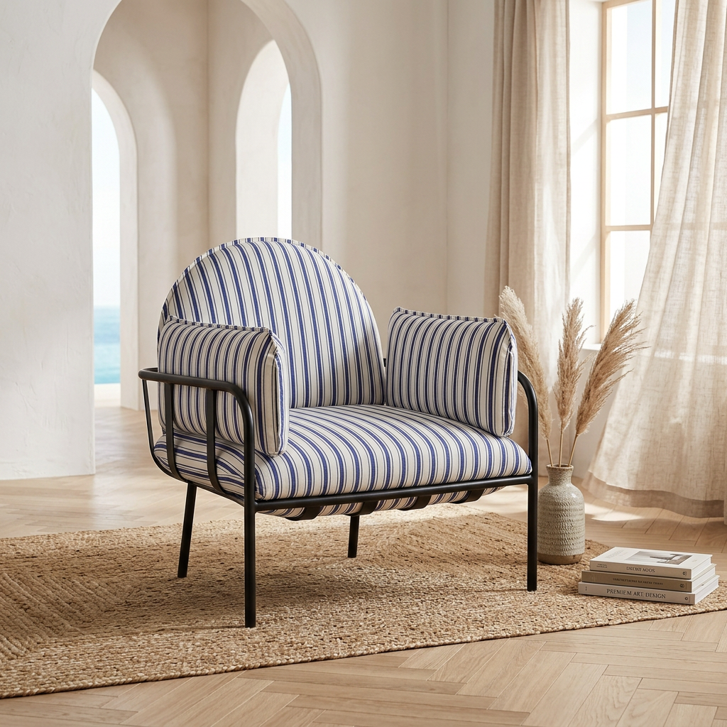 Como Black Outdoor Lounge Chair | Modern Aluminium Frame Accent Chair