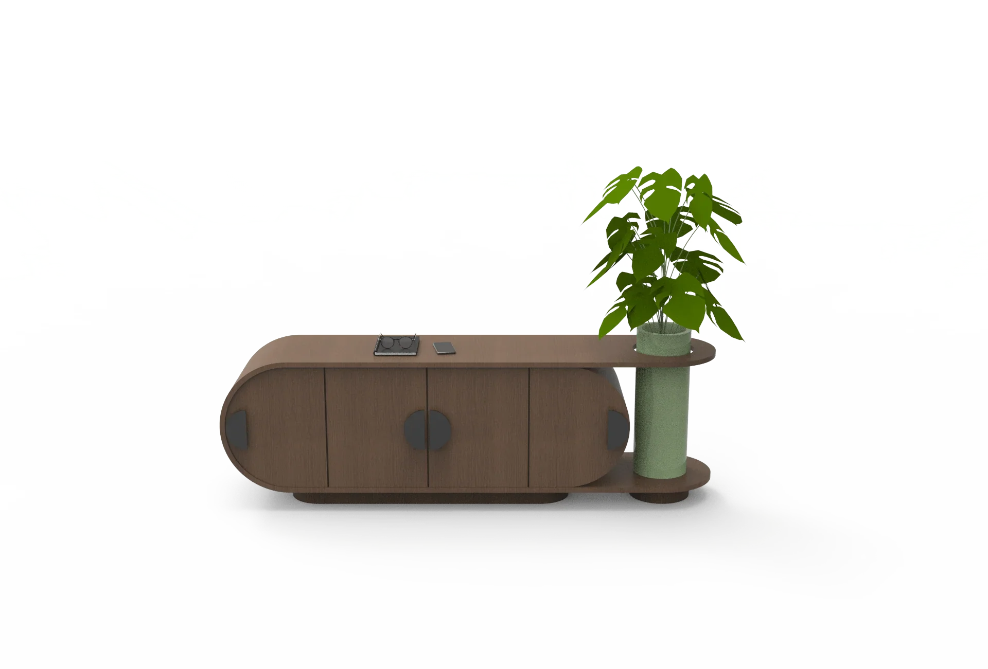 Oblong Teak Wood Console Table | Reclaimed Wood with Planter Hole | Entryway Table for Living Room