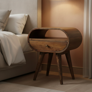Grey Washed Circular Bedside