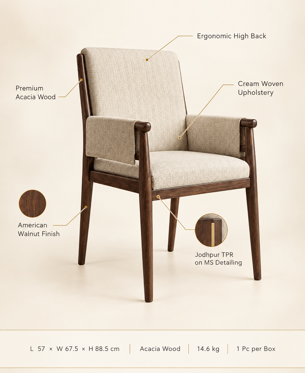 Cavallo Acacia Wood Accent Chair