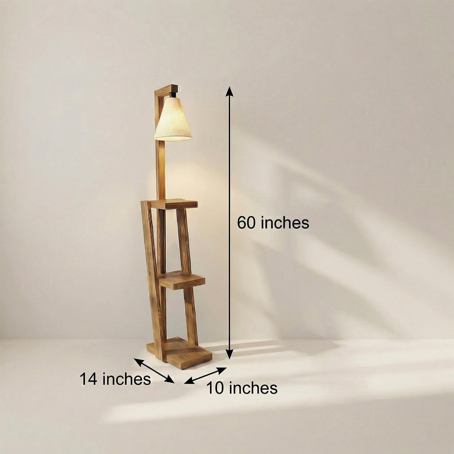 Julia Wooden Floor Lamp with Jute Fabric Lampshade | Standing Lamps for Living Room