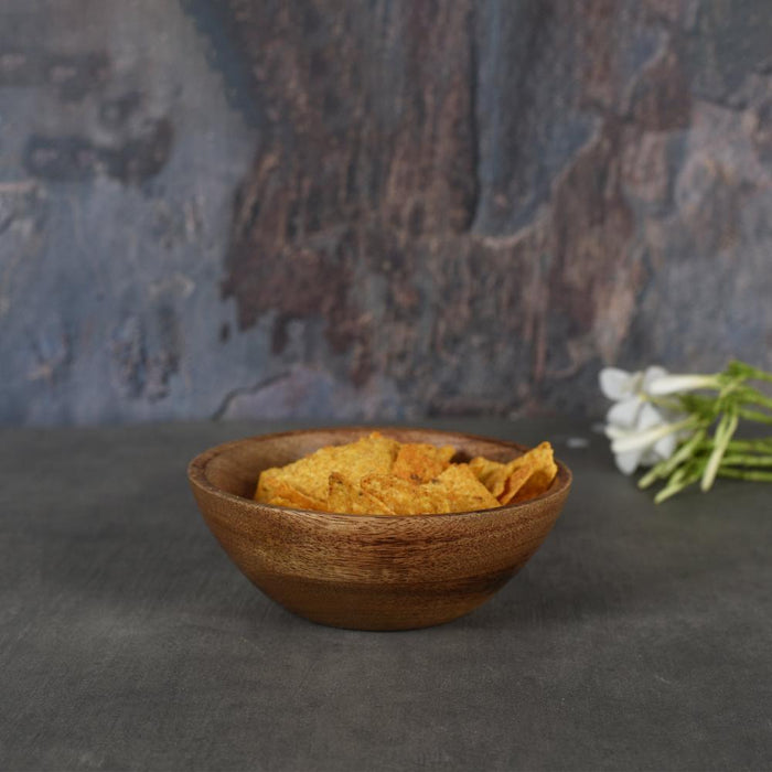 Aachman Snack Wooden Bowl for Snacks | Antique Bowl for Serving Dishes