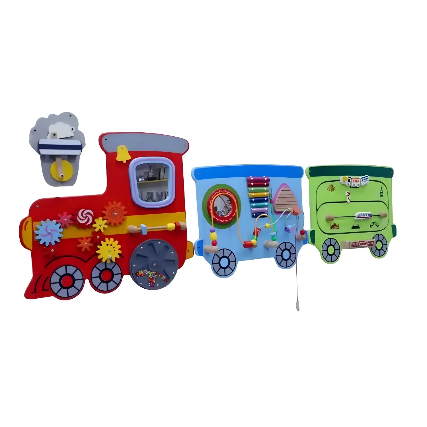Elegant Creativity Wall Toy Train with Motor Skill Development (Set of 3)