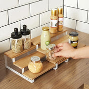 Adjustable Kitchen Spice Rack | 3 Tier Organizer (Set of 2) | Kitchen Storage Rack