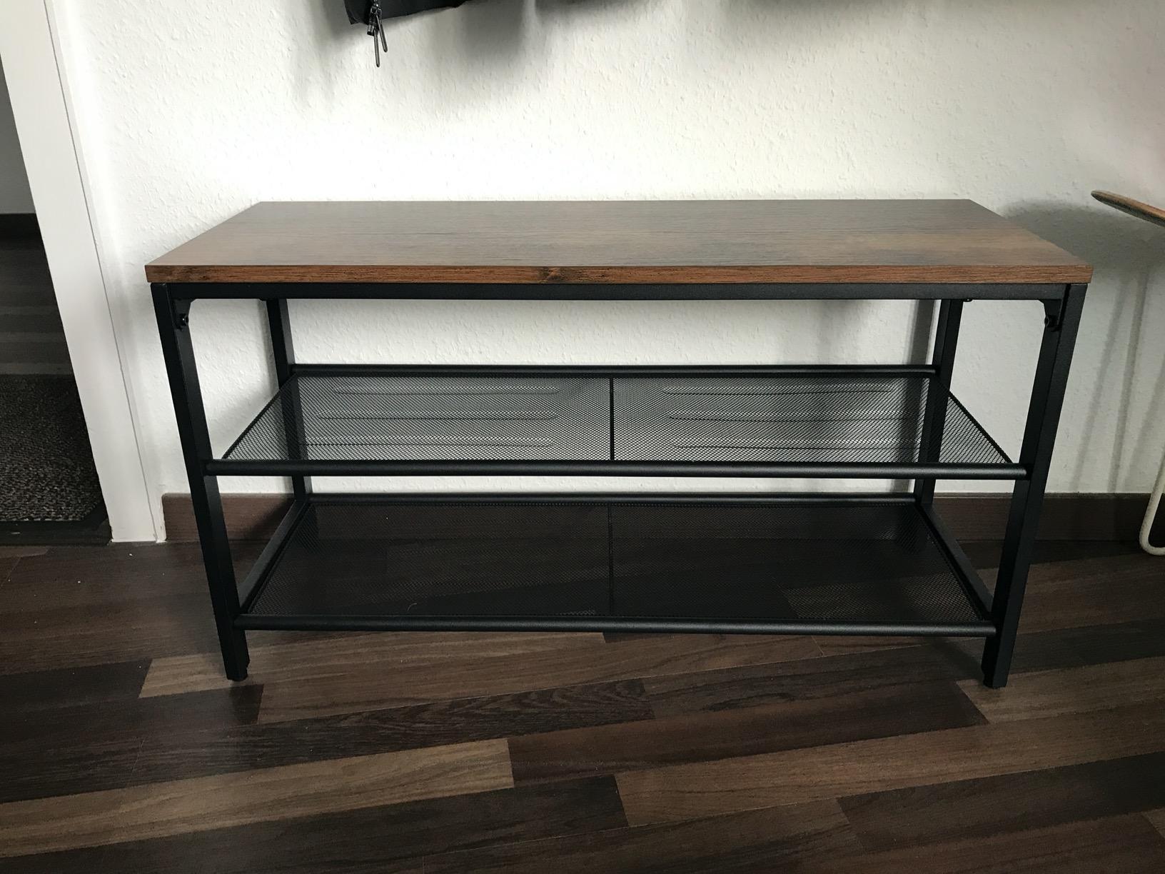 Multipurpose Bench cum Shoe Rack | Metal + Acacia Wood