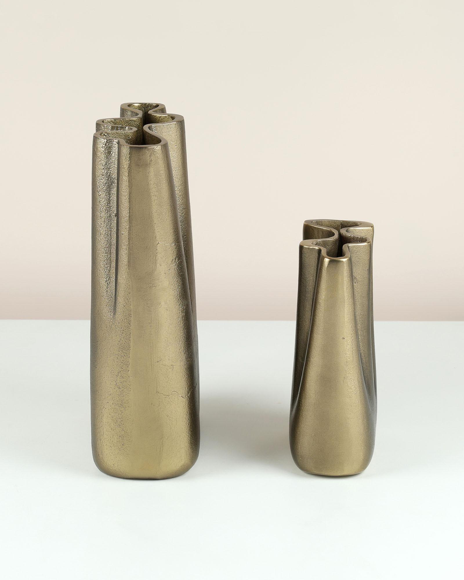 Peru Vase | Brass Antique Finish In Gold Color