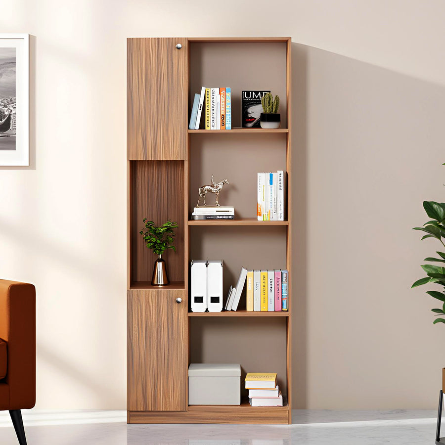 Bookshelf with Doors and Storage Cabinet - Bookaura