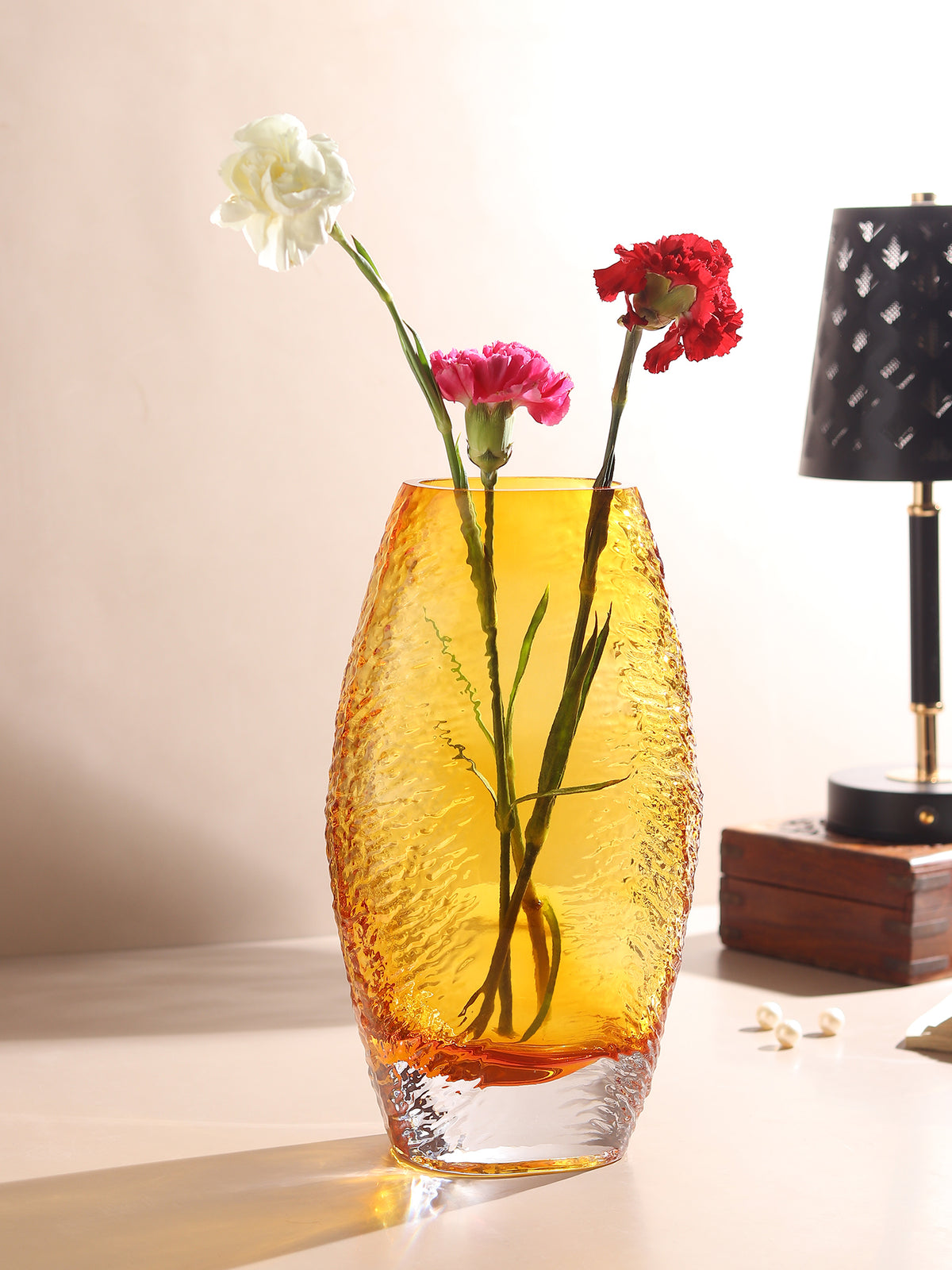 Solara Amber Crystal Vase
