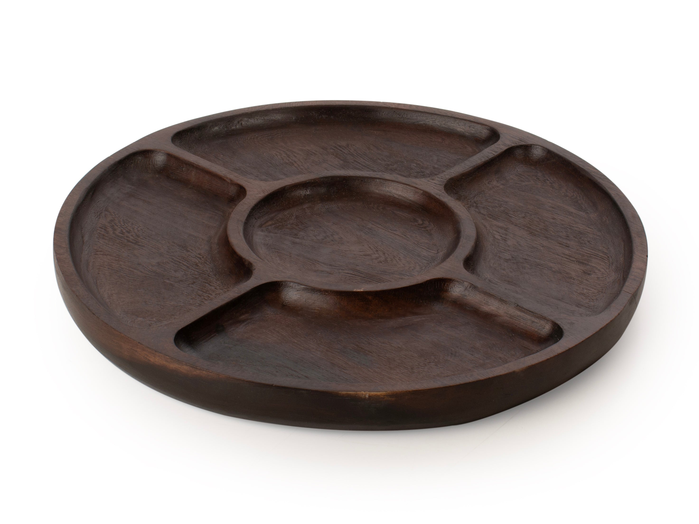 Wooden Snack Tray With Sections