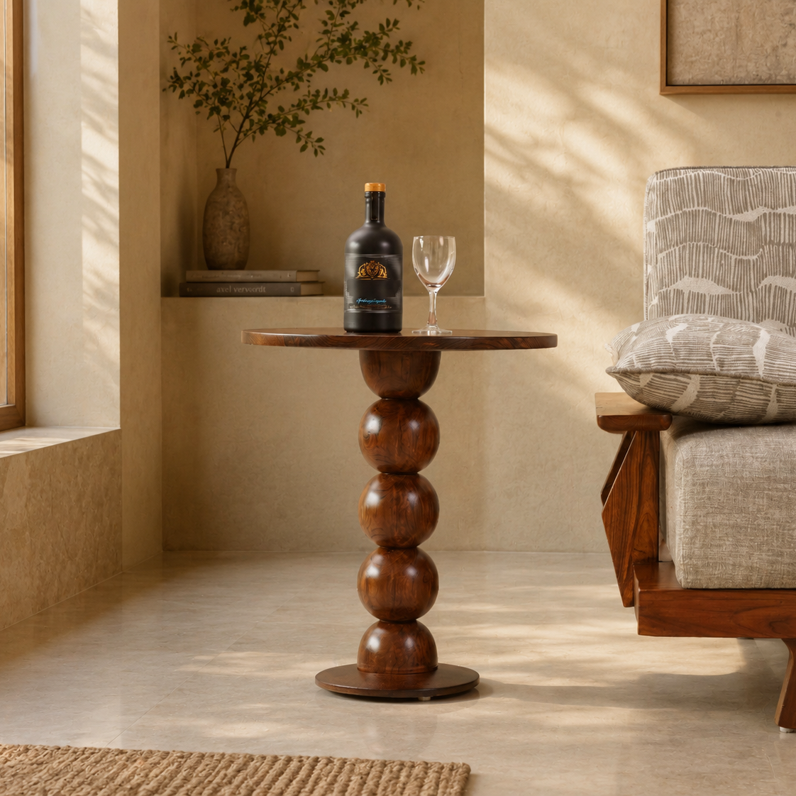 Orb Teak Wood Side Table