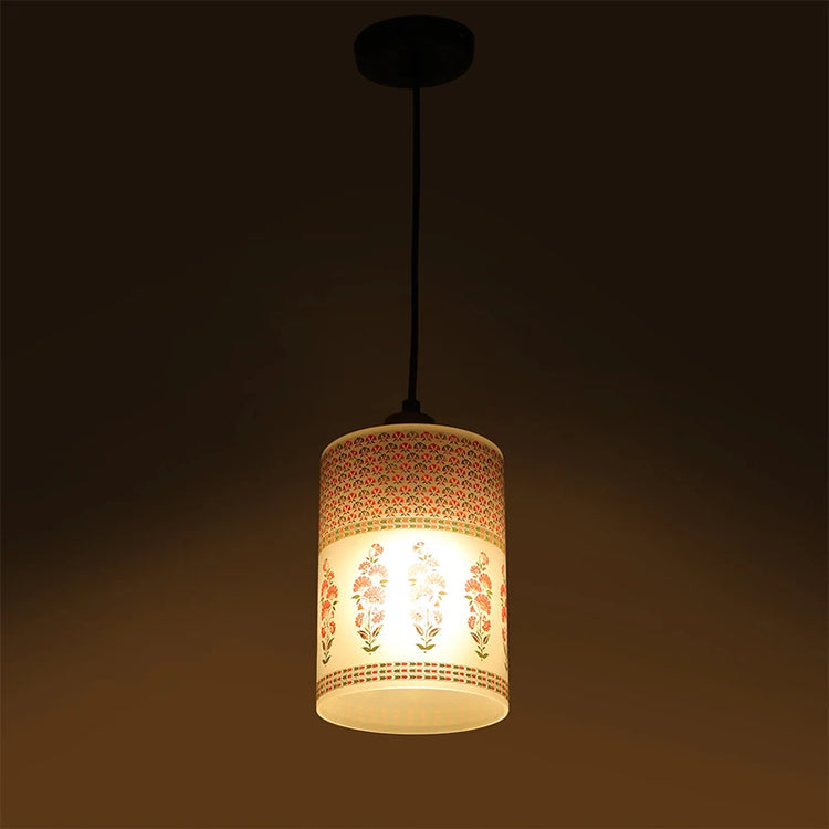 Kesar Minimal Glass Hanging Lamp | Decorative Pendant Light For Home Decor
