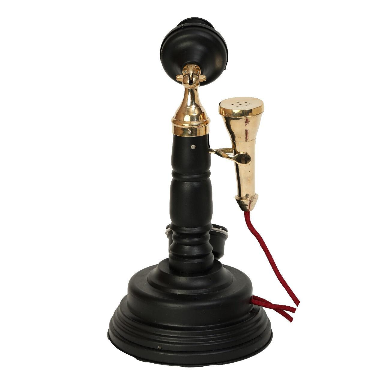 Home Decorative Shinny Brass Finish Table Top Telephone Unique Masterpiece