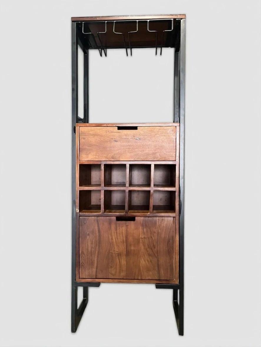 Penny Bar Cabinate | Metal + Acacia Wood