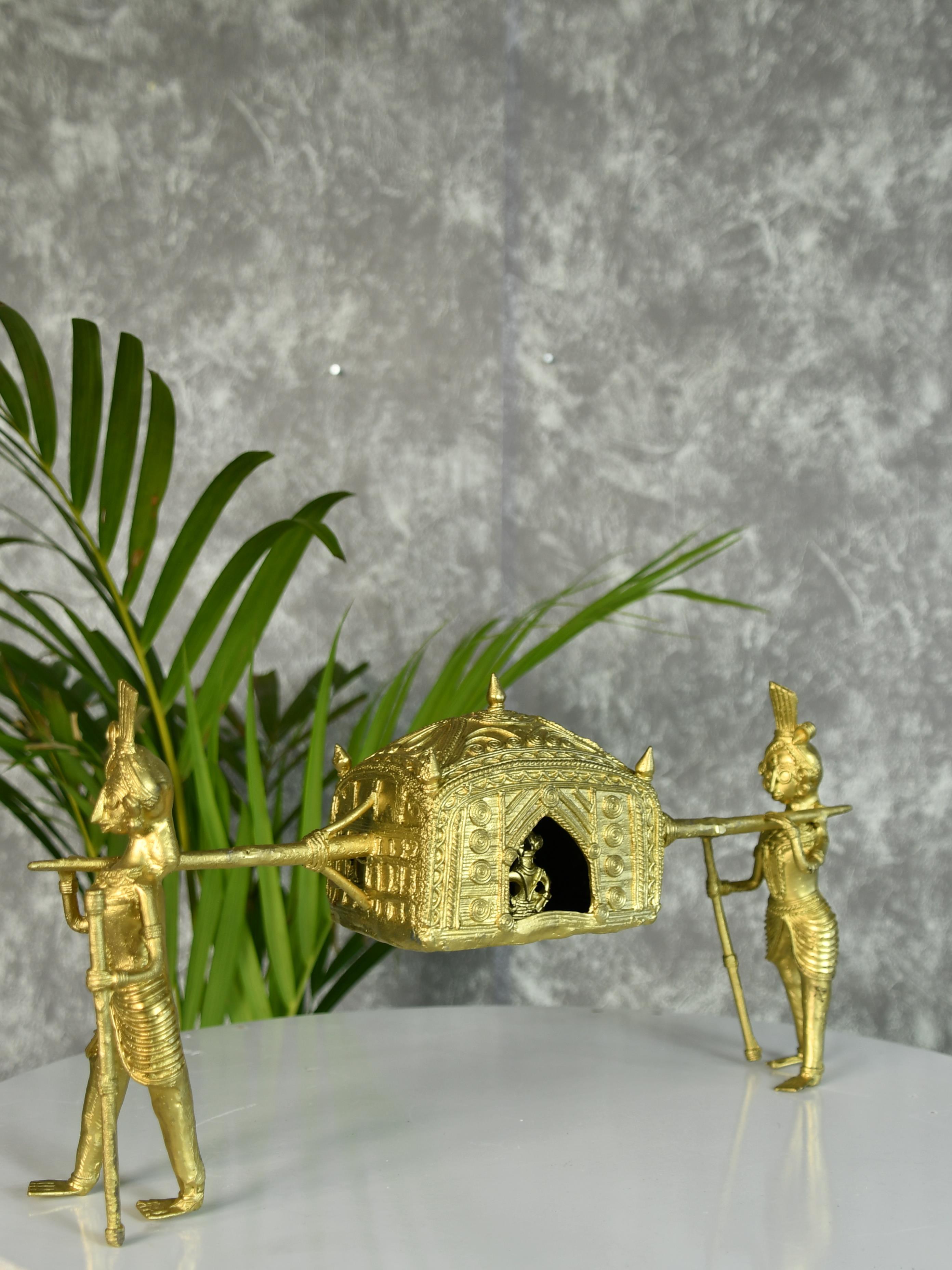 Brass Dhokra Art Wedding Palki: Elite Décor