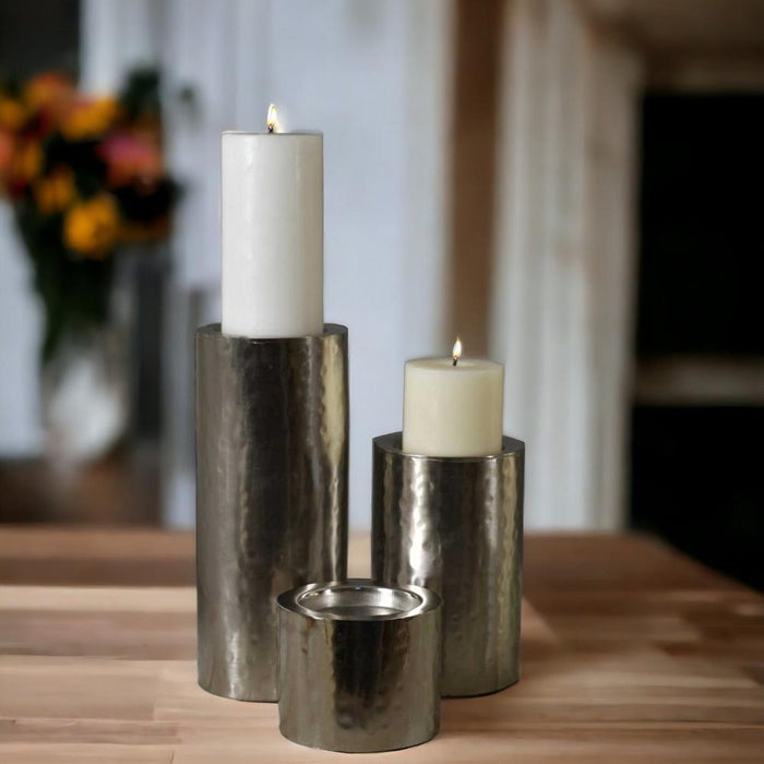 Pillar Candle Holder Set of 3 (11 inches, 7 inches and 3 inches)