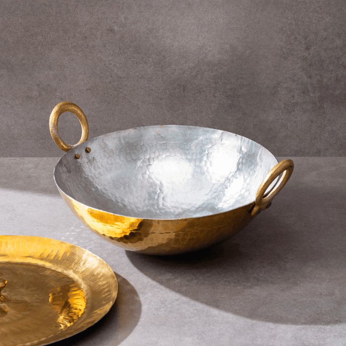 Brass Kadhai Round Base | Woks for Cooking Food | Brass Deep Kadhai