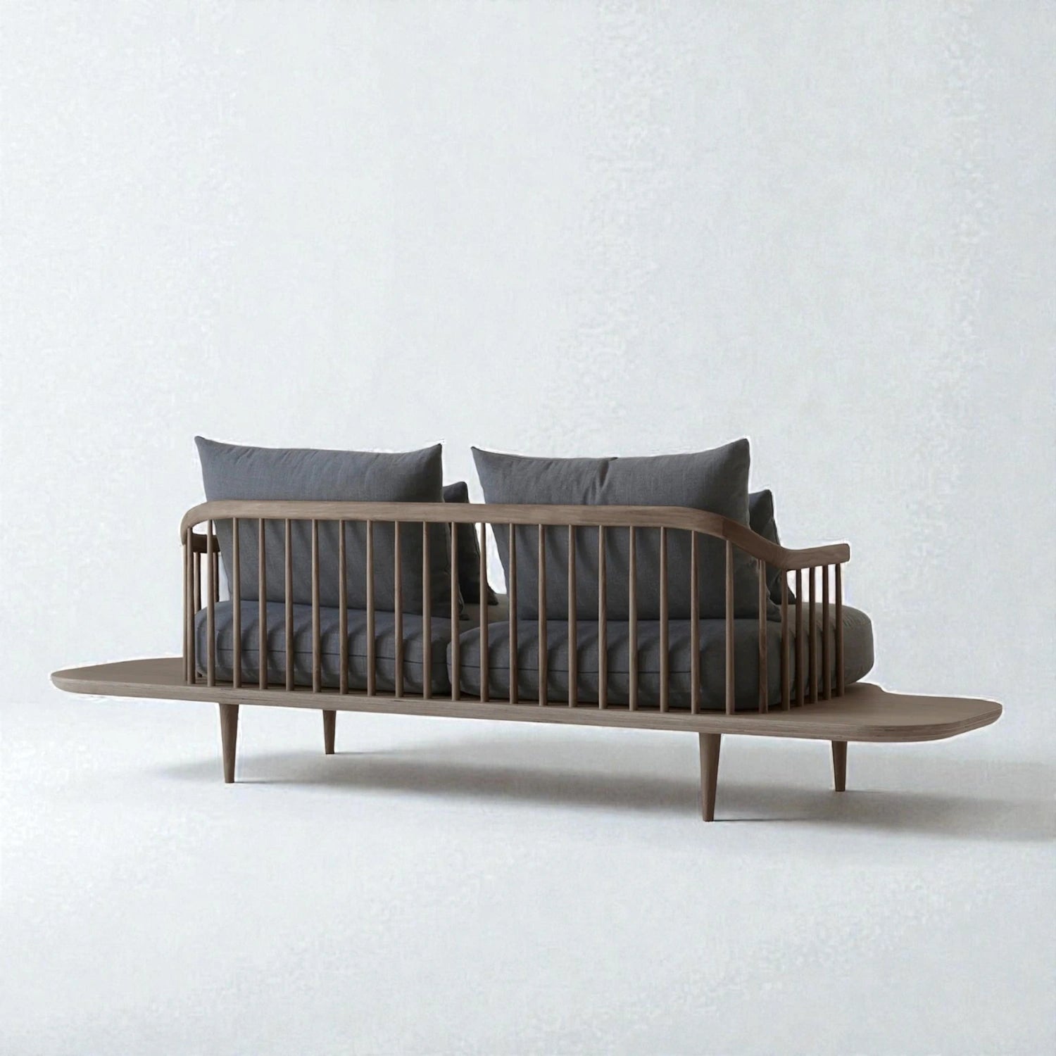 Solmere Fabric Upholstery & Ash Wood Base Daybed/Chaise