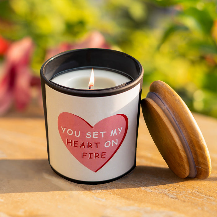 You Set My Heart on Fire' Romantic Candle | Eternal Love Candle