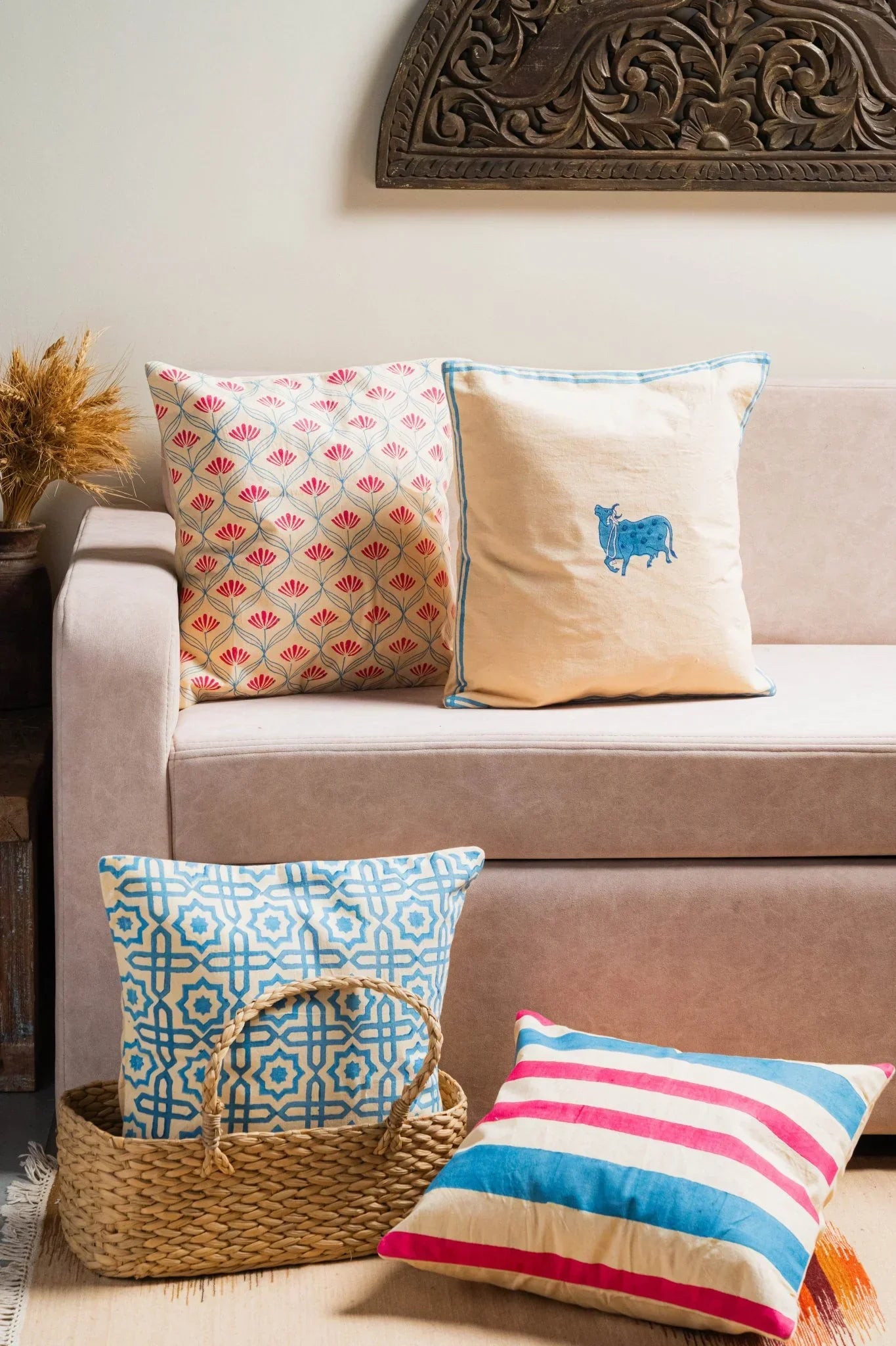 Neelam Block Cushion Cover