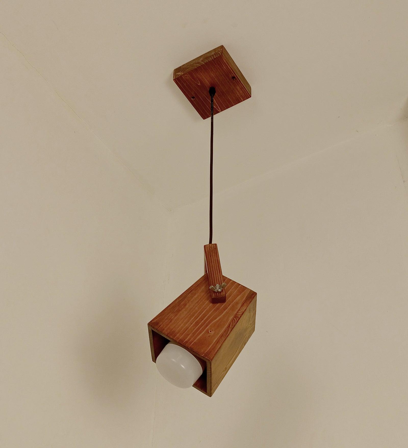 Focal Brown Wooden Single Hanging Light | Pendant Lamp for Home Decor