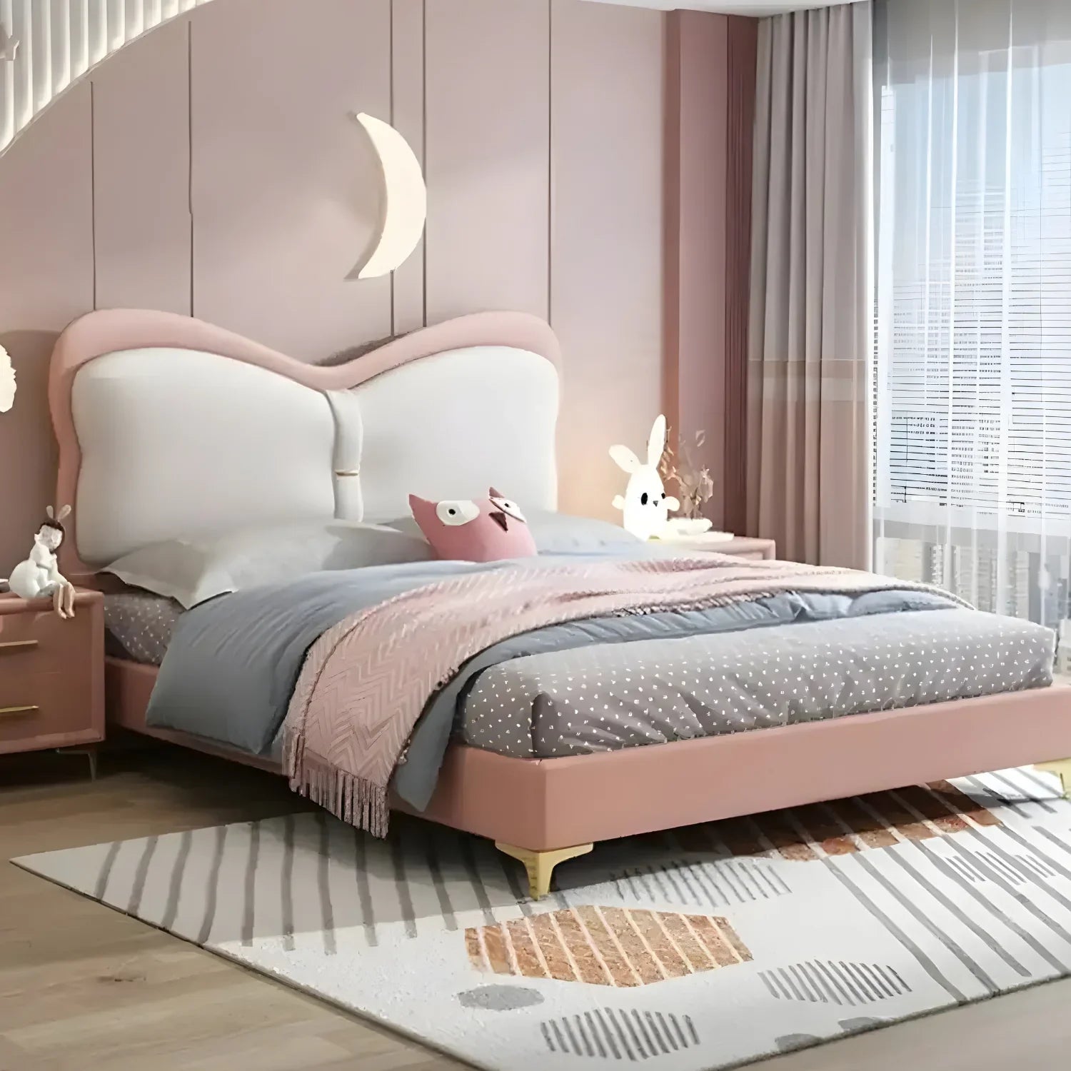 Modern Elegant Charm Queen Size Bed for Girls