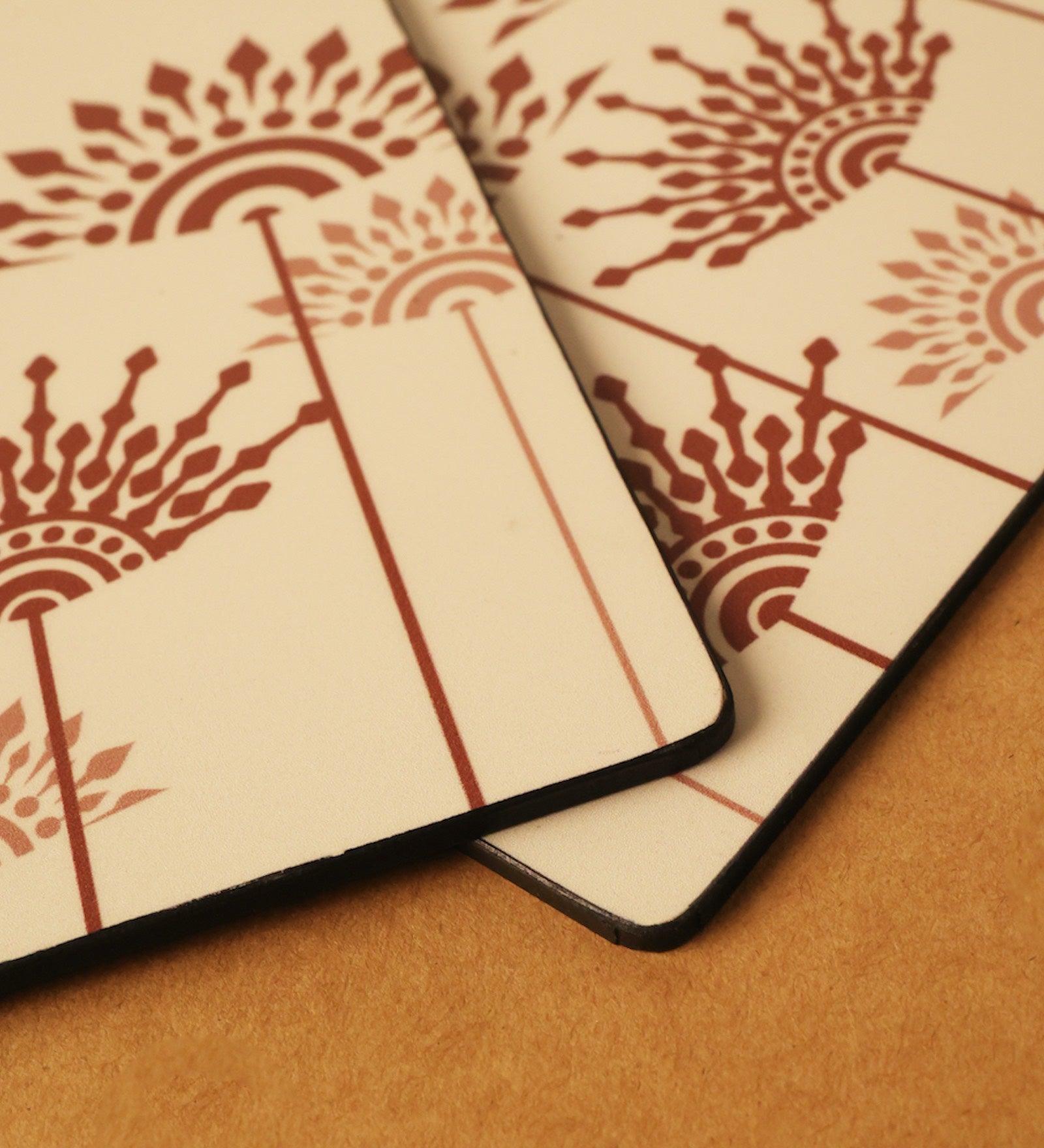 Peach Cotton Wooden Big Trivet (Set of 4)