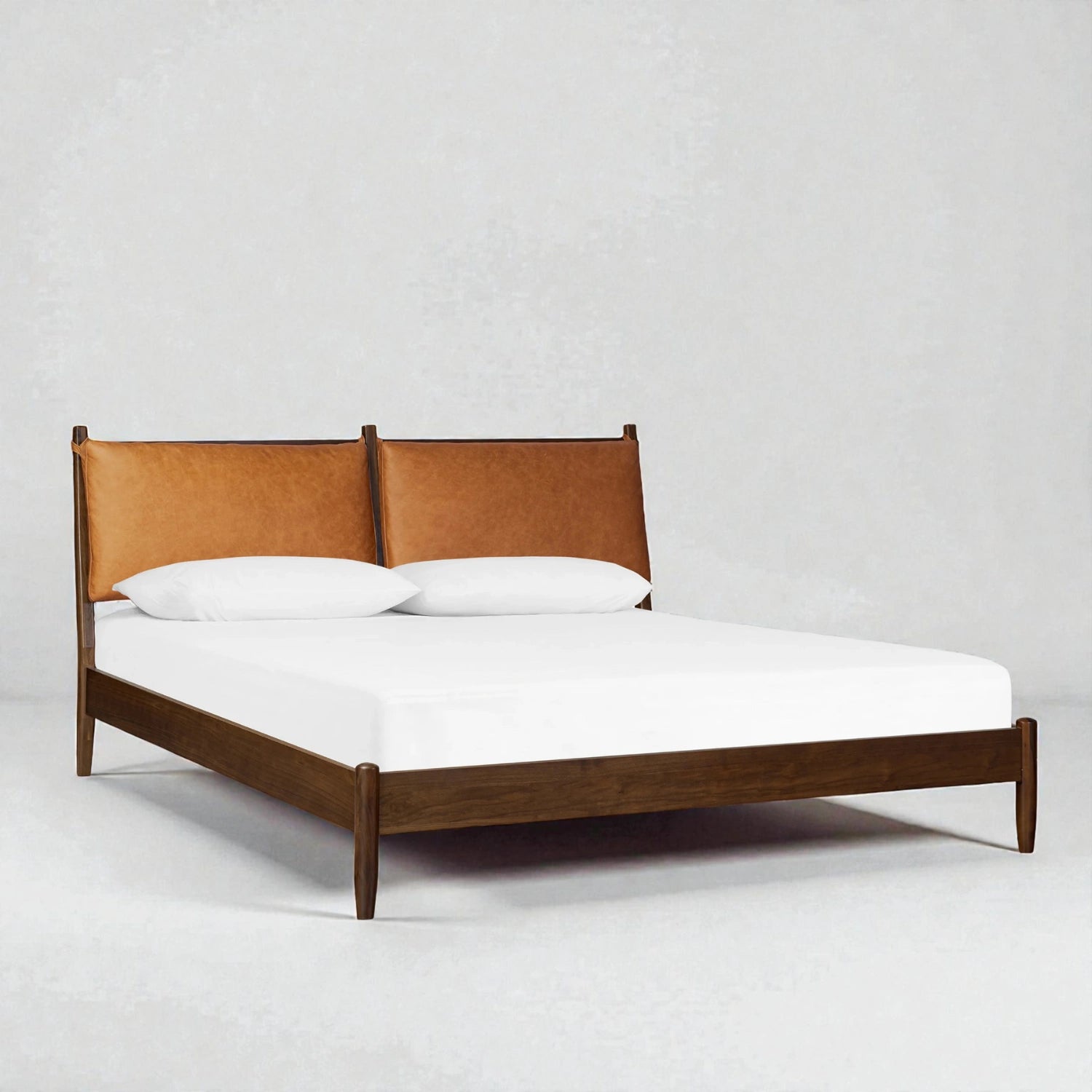 Cyprus Solid Teak Wood And Faux Leather/Fabric Upholstery King Size Bed