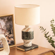 Doru Table Lamp | Marble, mild steel and cotton fabric shade