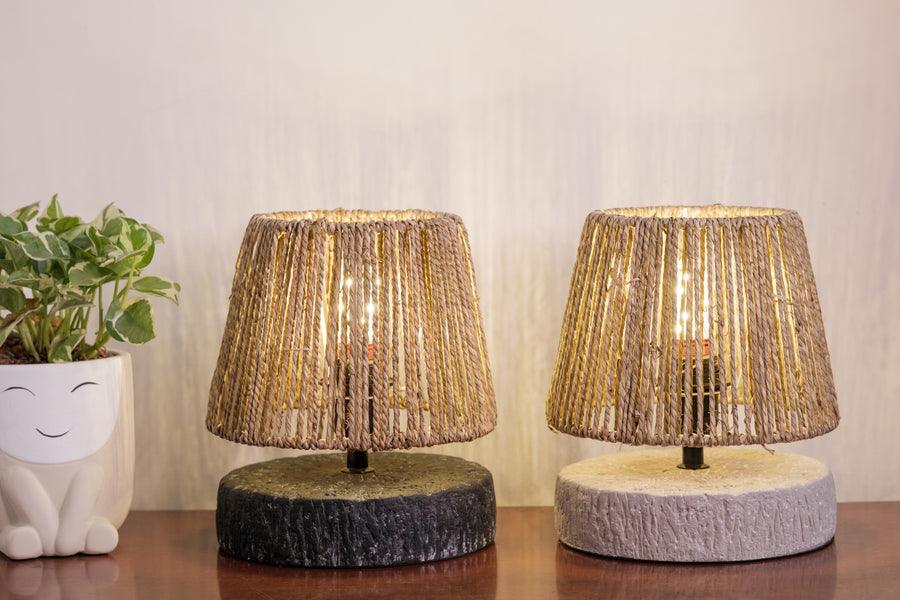Modern Decorative Table Lamp | Rope Resin Table Lamp for Bedroom Side Table | Night Lamp
