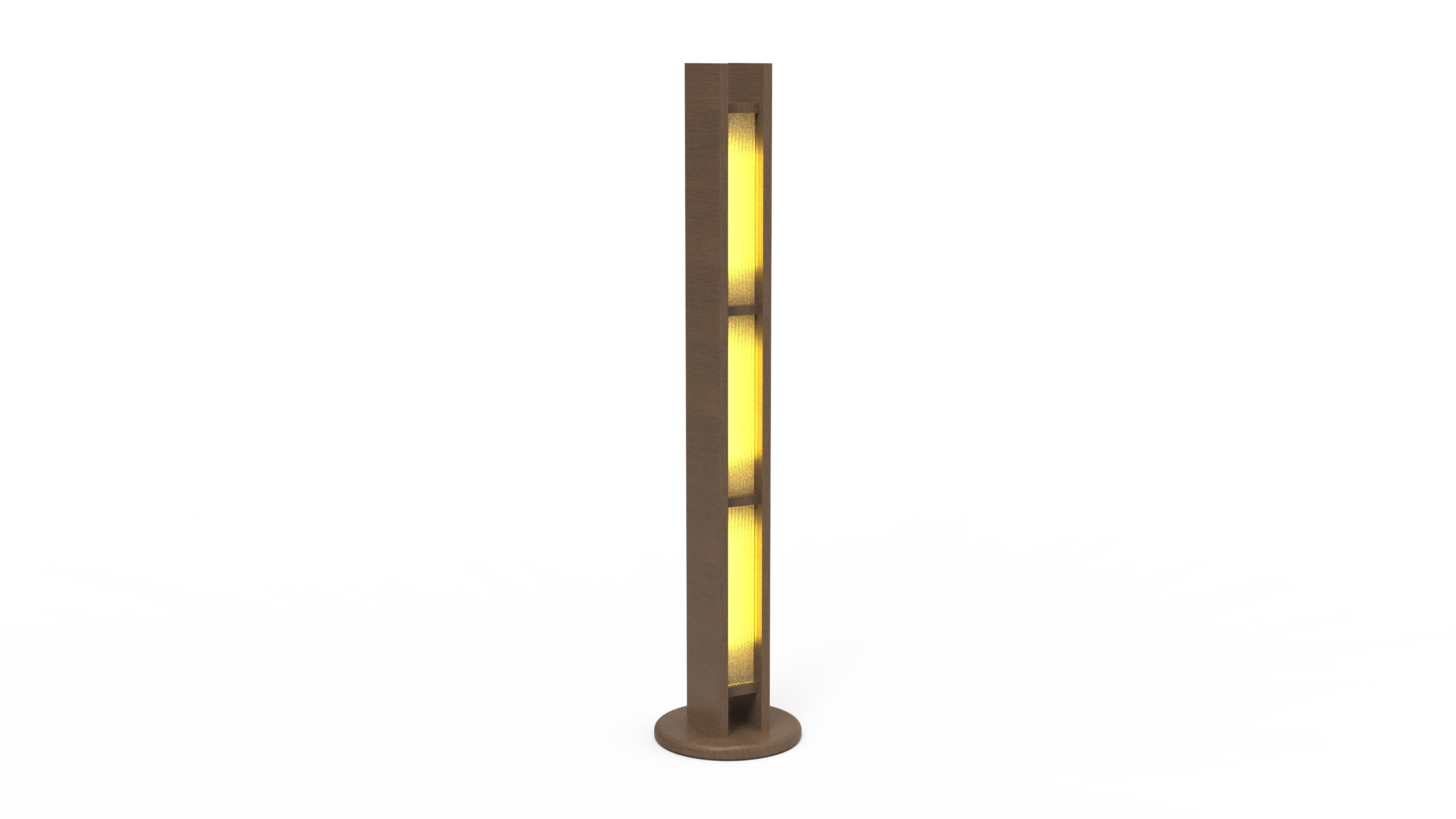 Japanese-Inspired Teak Wood Floor Lamp for Living Room & Bedroom| Modern Standing Lamp with Fluted Glass