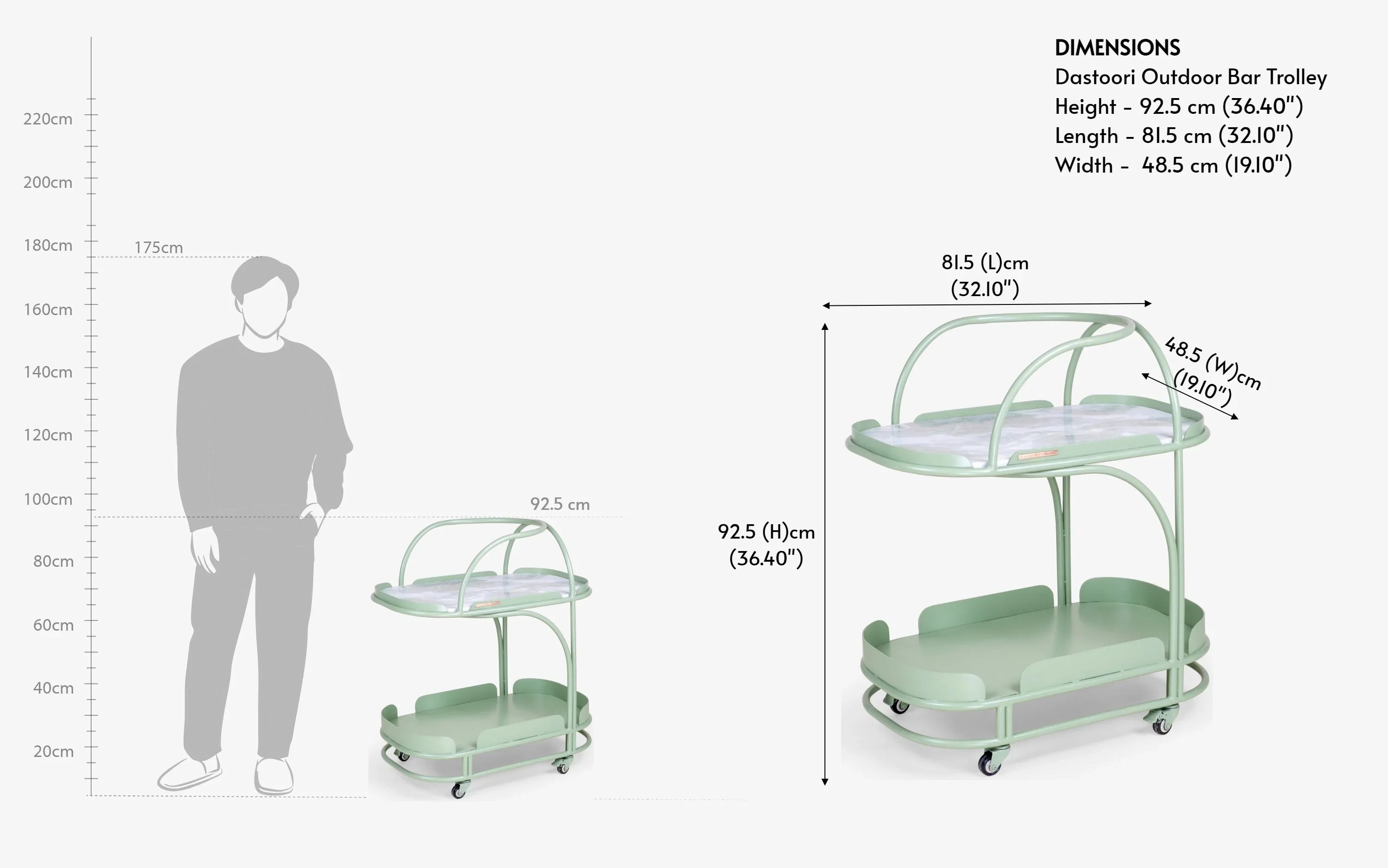 Dastoori Outdoor Bar Trolley