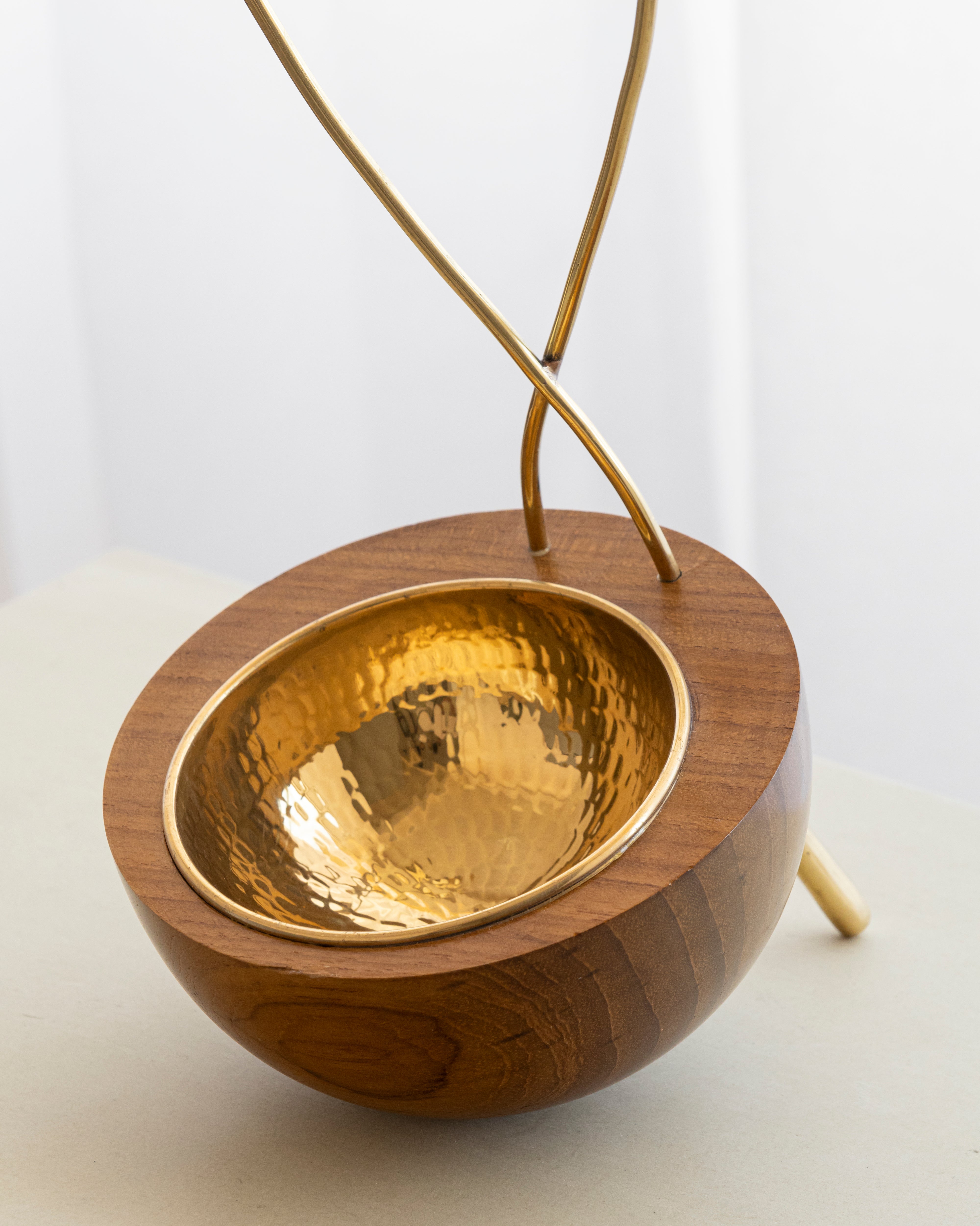 Calla Lily Bowl | Brass And Wood