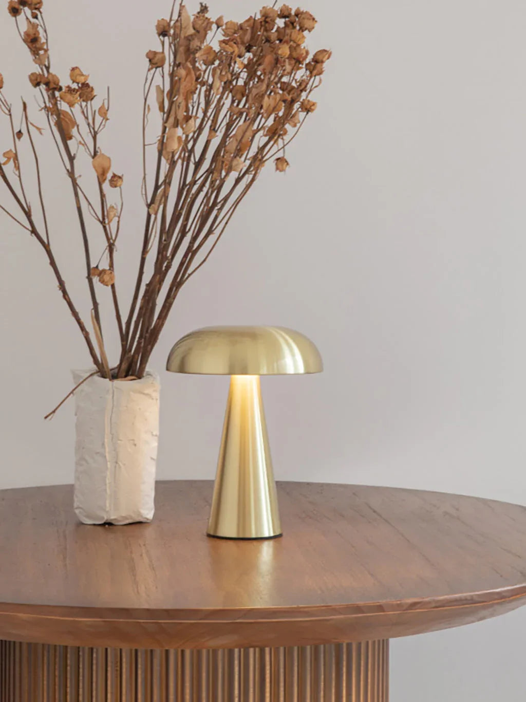 Porcini Wireless LED Table Lamp for Living Room | Rechargeable Touch Dimmable Bedside Lamp