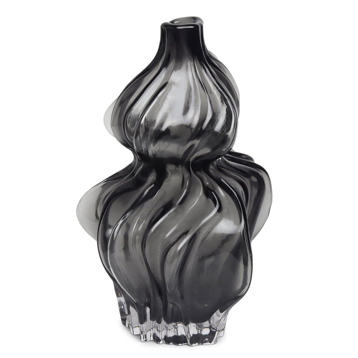 Sway Black Glass Vase