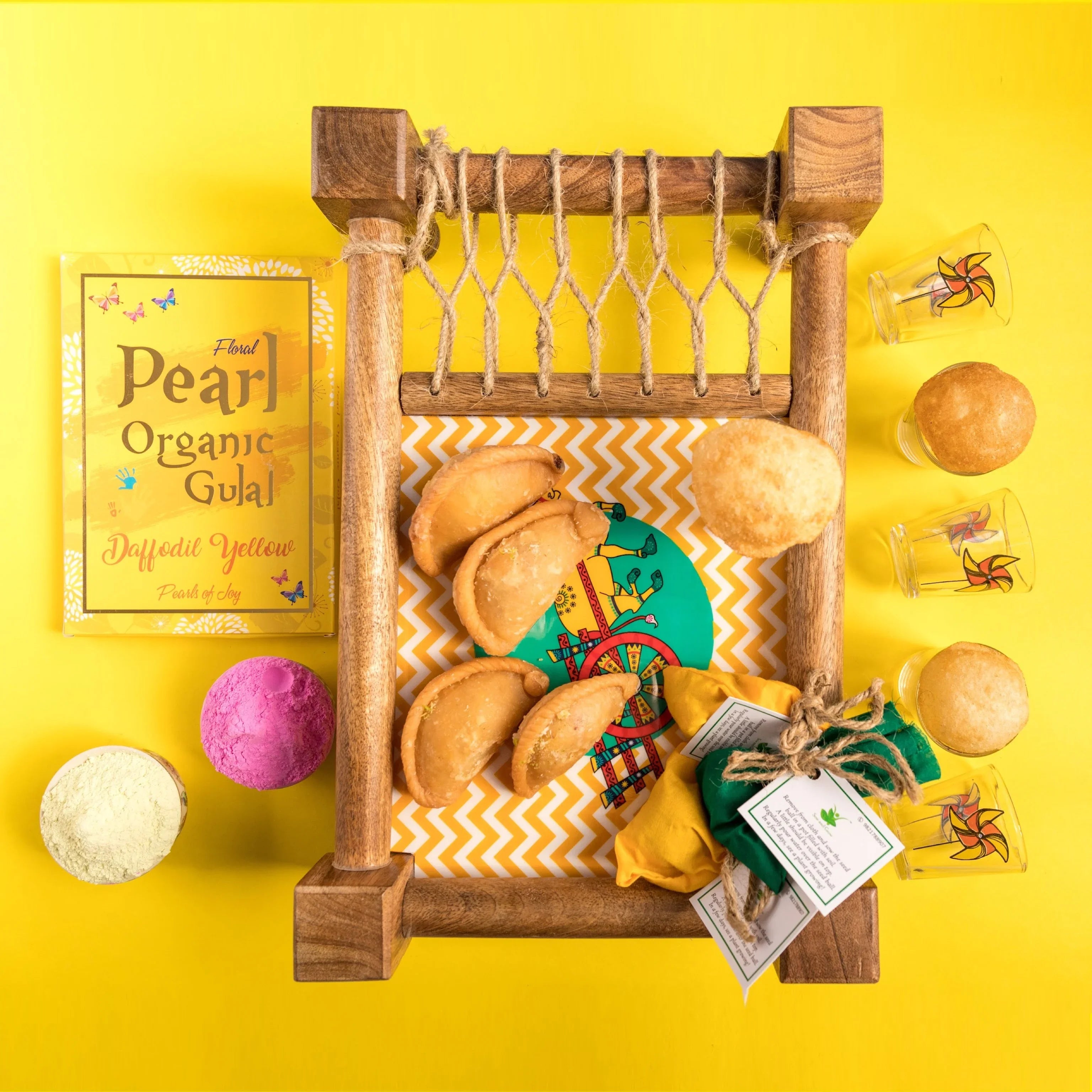 Bahaar Wooden Charpai (Khatiya) Platter